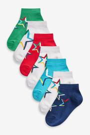 White/Blue/Red Star Cotton Rich Trainer Socks 7 Pack - Image 1 of 8