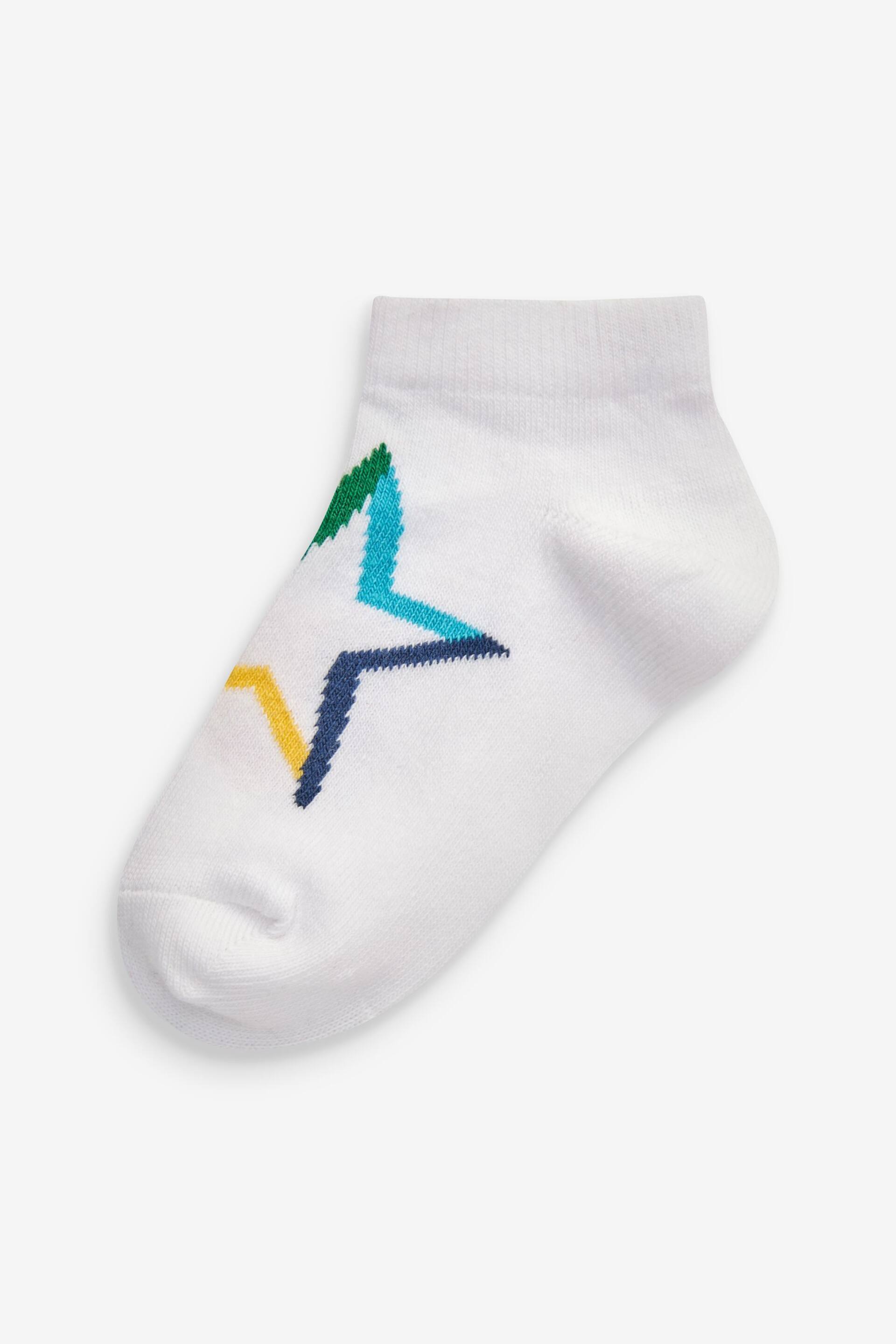 White/Blue/Red Star Cotton Rich Trainer Socks 7 Pack - Image 5 of 8
