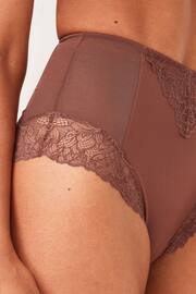Chocolate Brown High Waist Brief Firm Tummy Control Shaping Briefs - Image 3 of 4