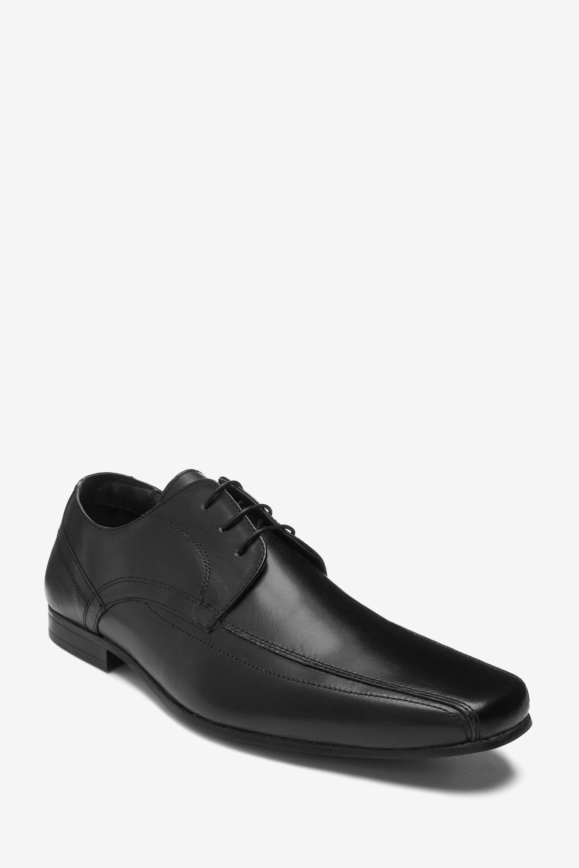 Black Leather Panel Lace-Up Shoes - Image 2 of 4