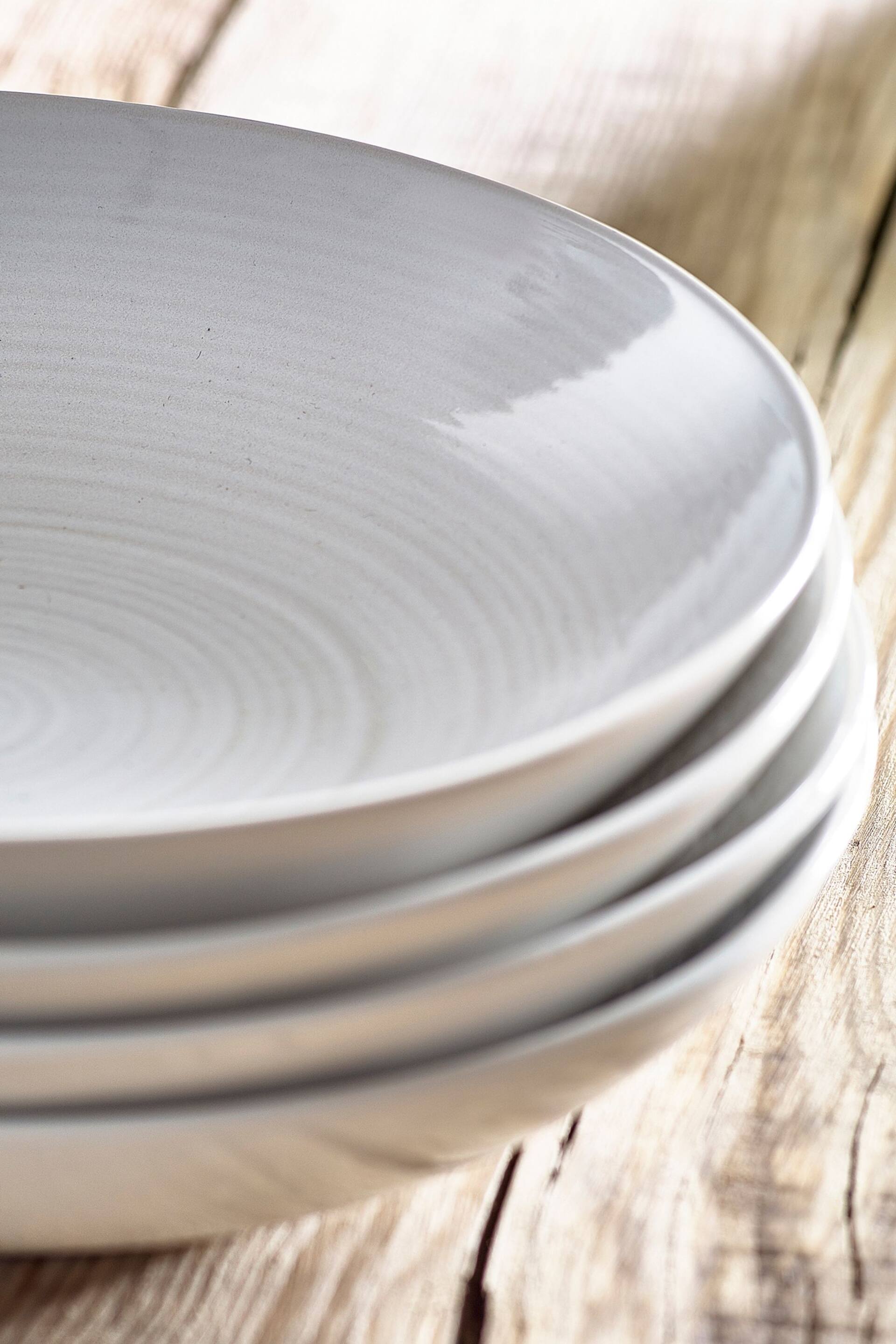 White Kya Dinnerware Set of 4 Pasta Bowls - Image 3 of 4