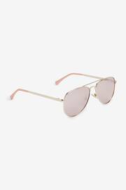 Rose Gold Aviator Style Sunglasses - Image 1 of 4