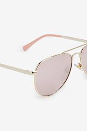 Rose Gold Aviator Style Sunglasses - Image 3 of 4