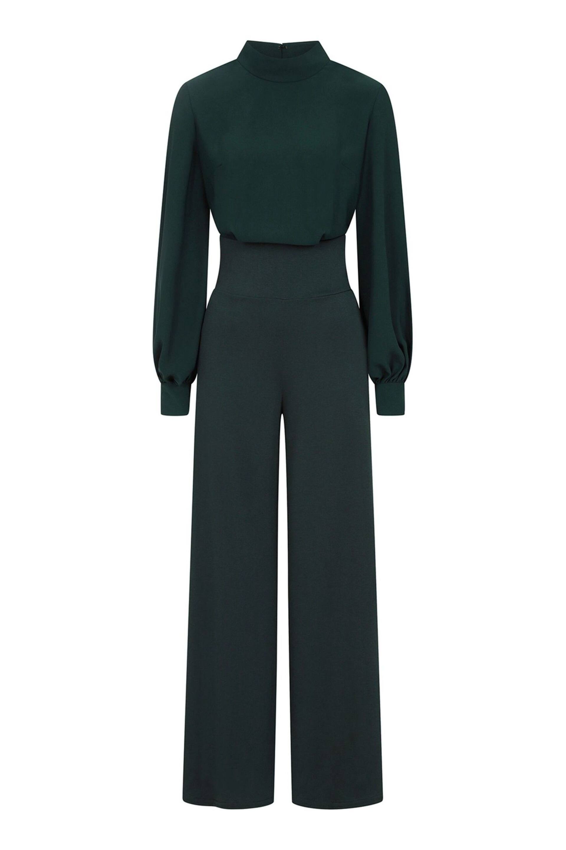 HotSquash Green Wide Leg Jumpsuit With Blouson Sleeve - Image 3 of 3