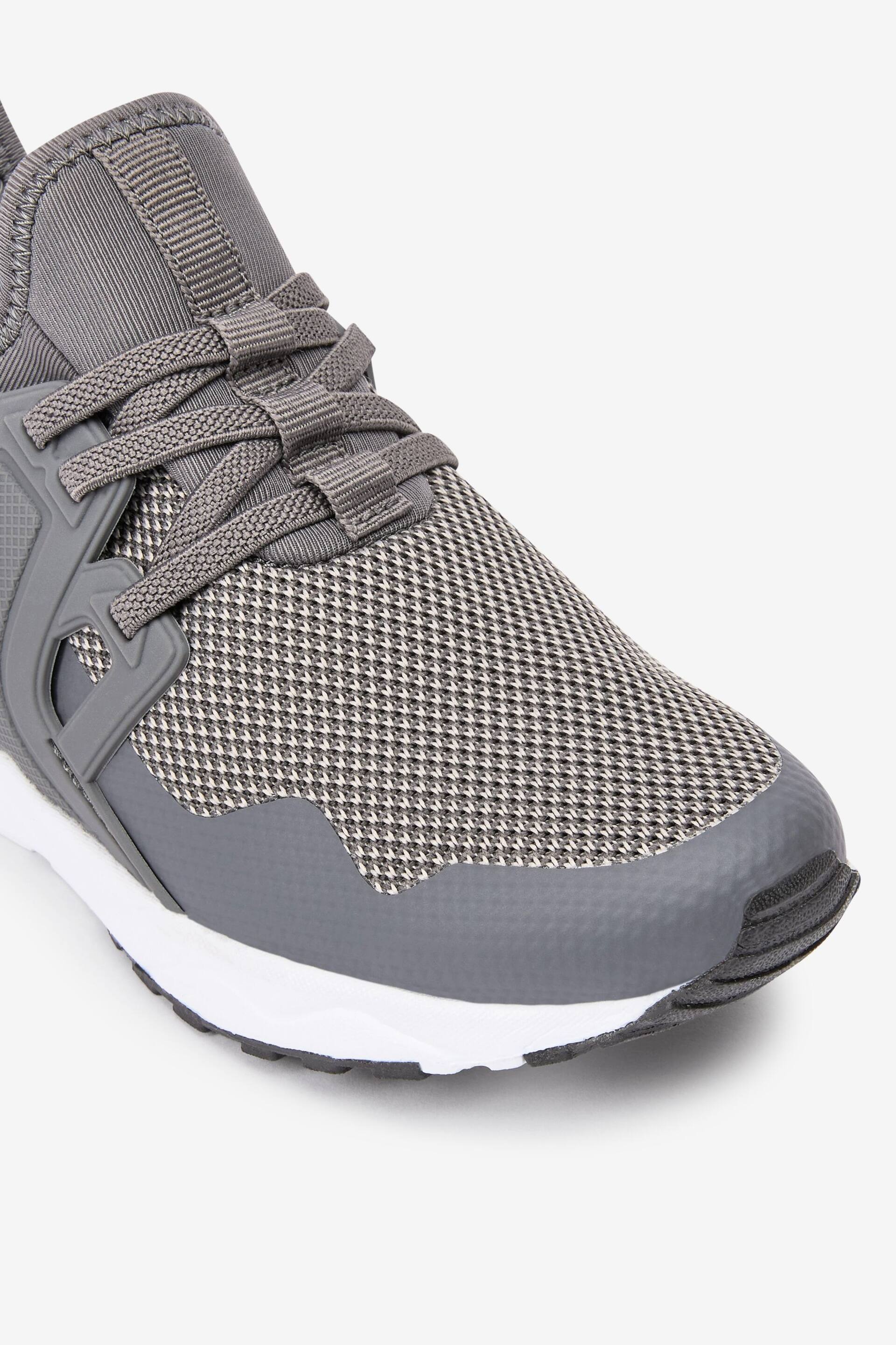 Grey Mesh Elastic Lace Trainers - Image 3 of 10