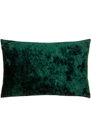 Riva Paoletti Emerald Green Verona Crushed Velvet Rectangular Polyester Filled Cushion - Image 1 of 3