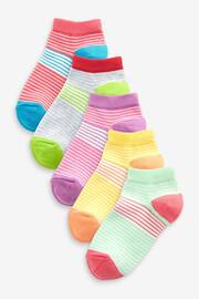 Multi 5 Pack Cotton Rich Bright Stripe Trainer Socks - Image 1 of 6