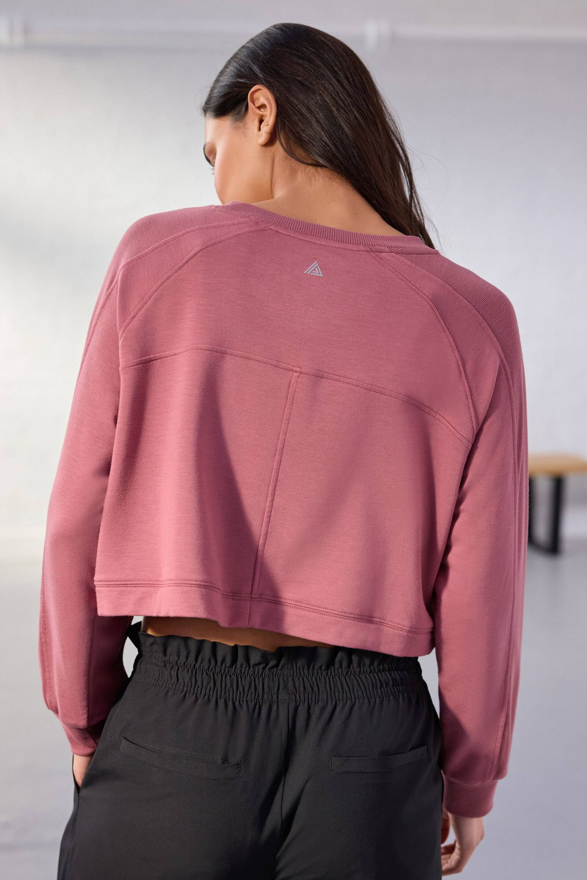 Raspberry Pink Soft Touch Raglan Sleeve Sweatshirt - Image 4 of 7