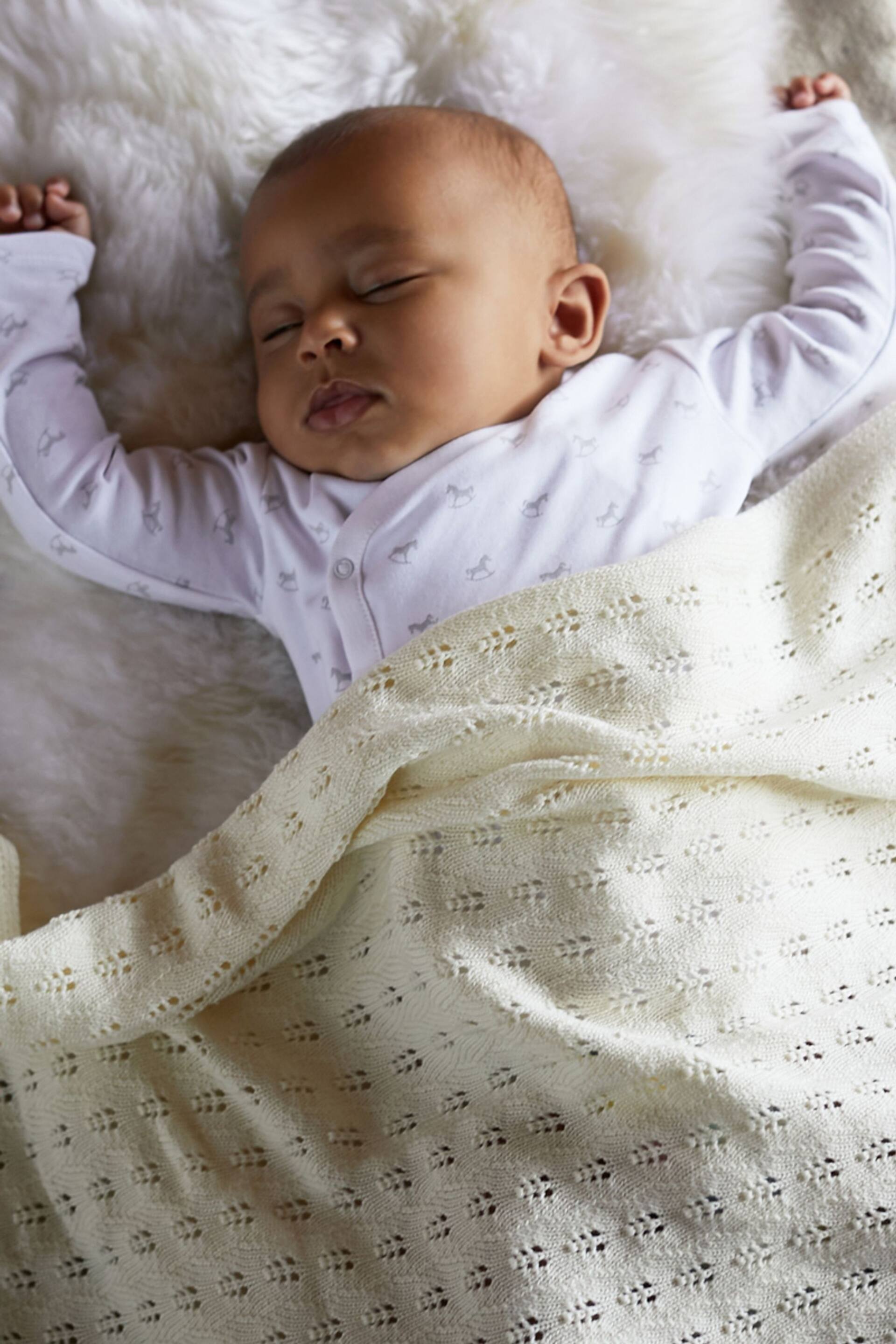 The Little Tailor Cotton Pointelle Baby Blanket - Image 1 of 4