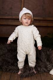The Little Tailor Cable Knit Romper And Hat Baby Gift Set - Image 1 of 9