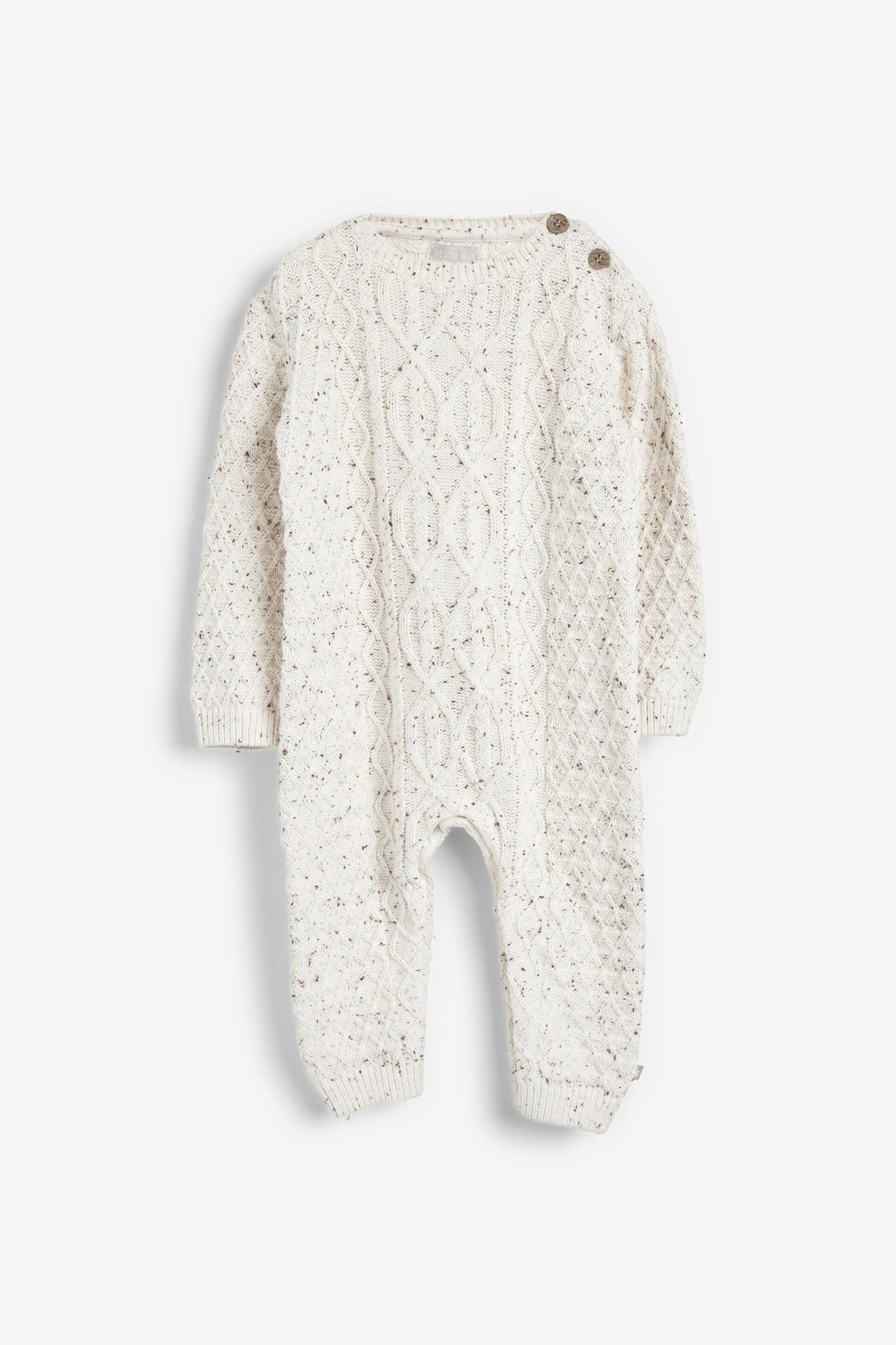 The Little Tailor Cable Knit Romper And Hat Baby Gift Set - Image 3 of 9