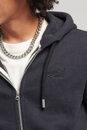 Superdry Black Vintage Logo Embroidered Zip Hoodie - Image 3 of 5