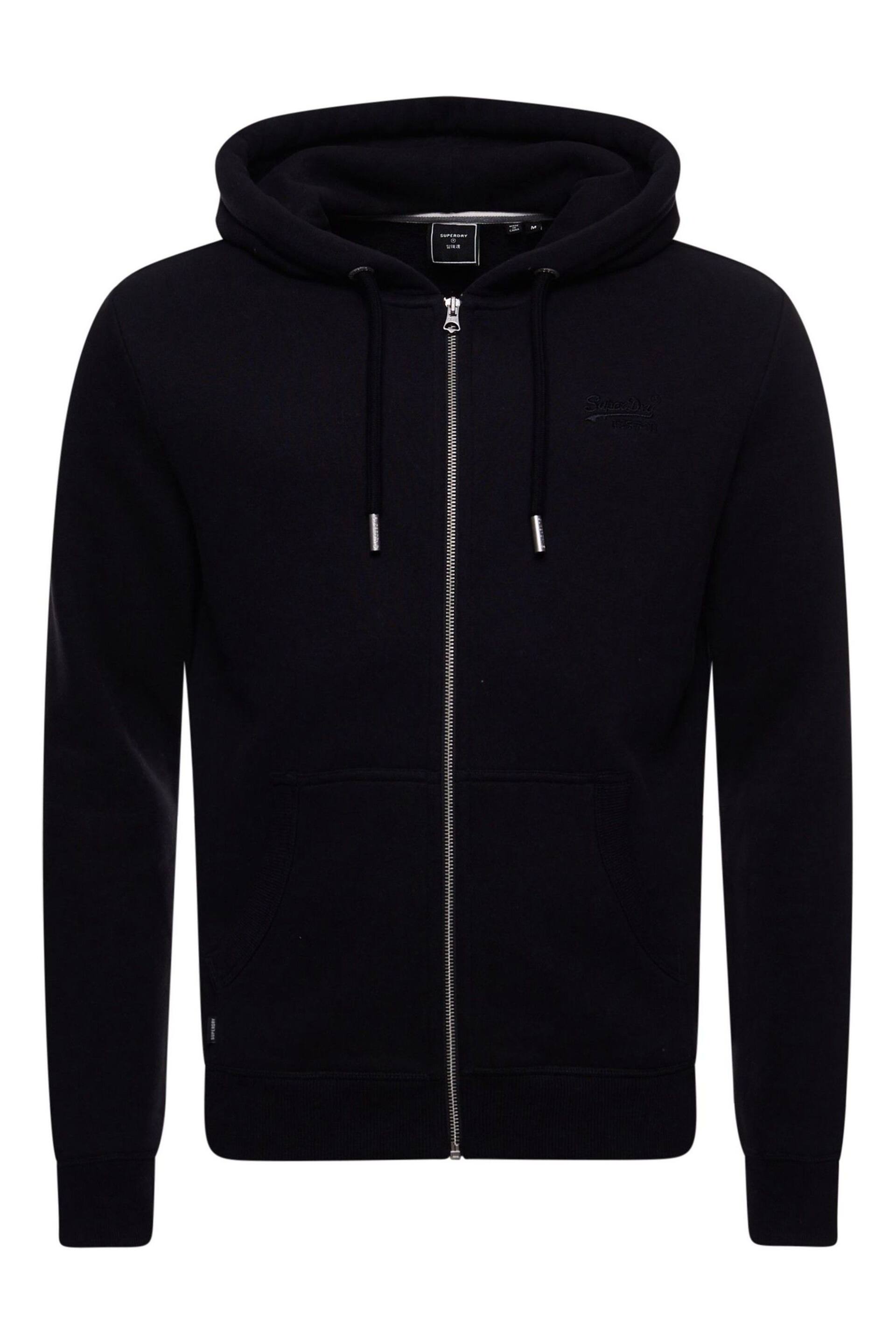 Superdry Black Vintage Logo Embroidered Zip Hoodie - Image 5 of 5