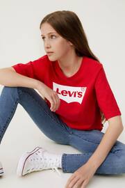 Levi's® Red High Rise Cropped Batwing Logo T-Shirt - Image 1 of 8