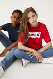 Levi's® Red High Rise Cropped Batwing Logo T-Shirt - Image 4 of 8