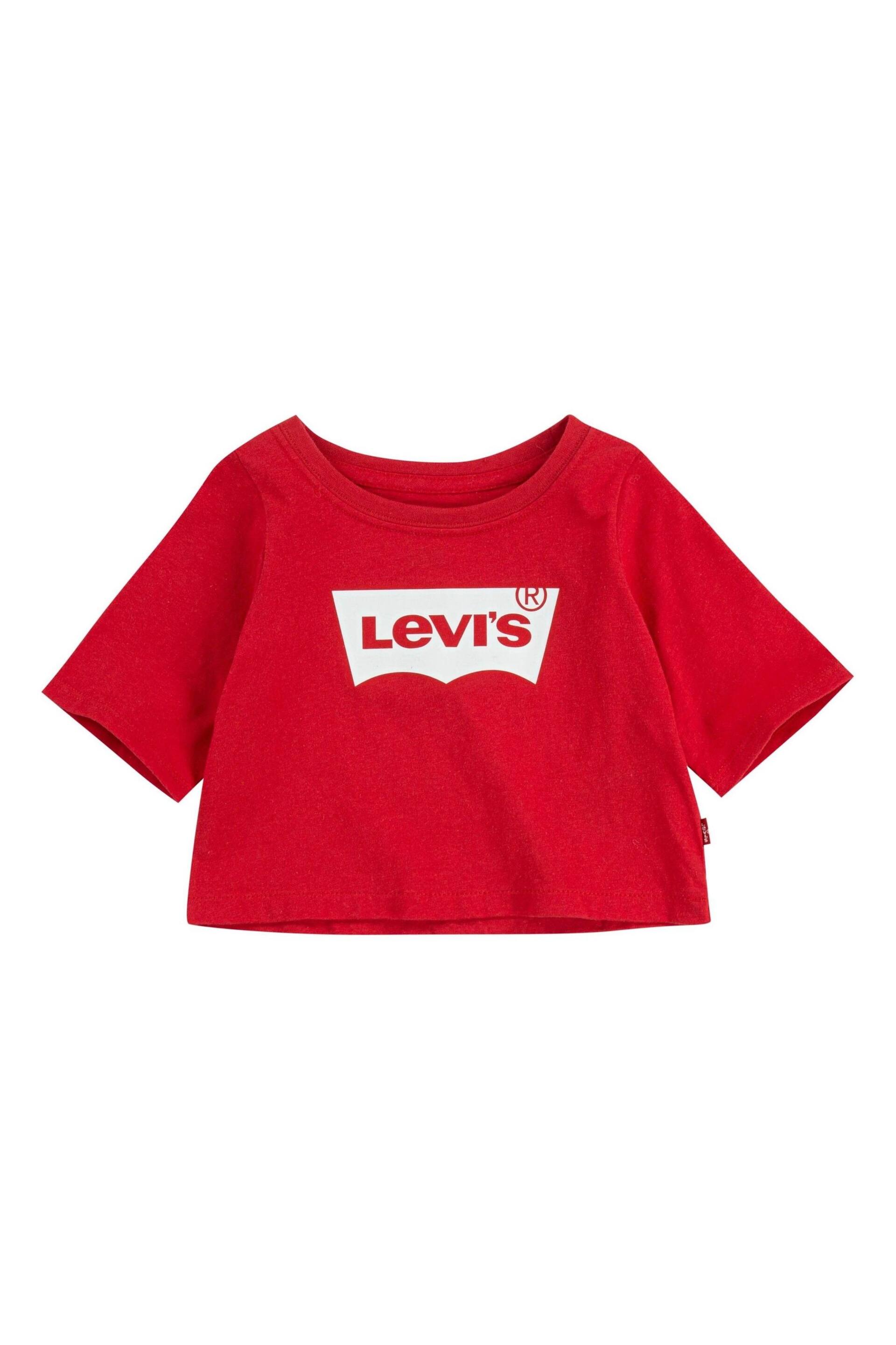 Levi's® Red High Rise Cropped Batwing Logo T-Shirt - Image 7 of 8