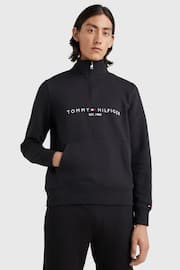 Tommy Hilfiger Black Tommy Logo Mockneck Jumper - Image 1 of 6