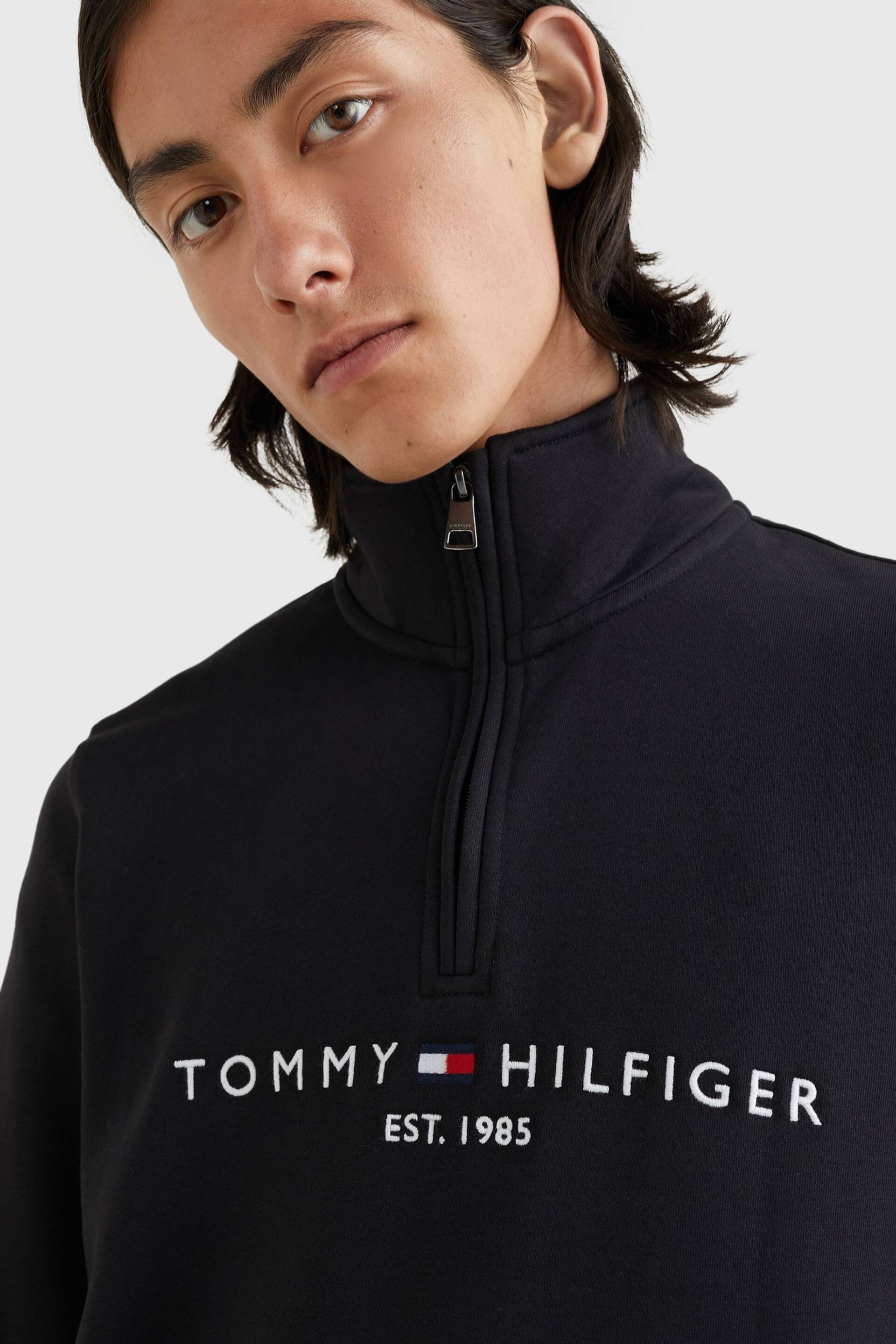 Tommy Hilfiger Black Tommy Logo Mockneck Jumper - Image 3 of 6