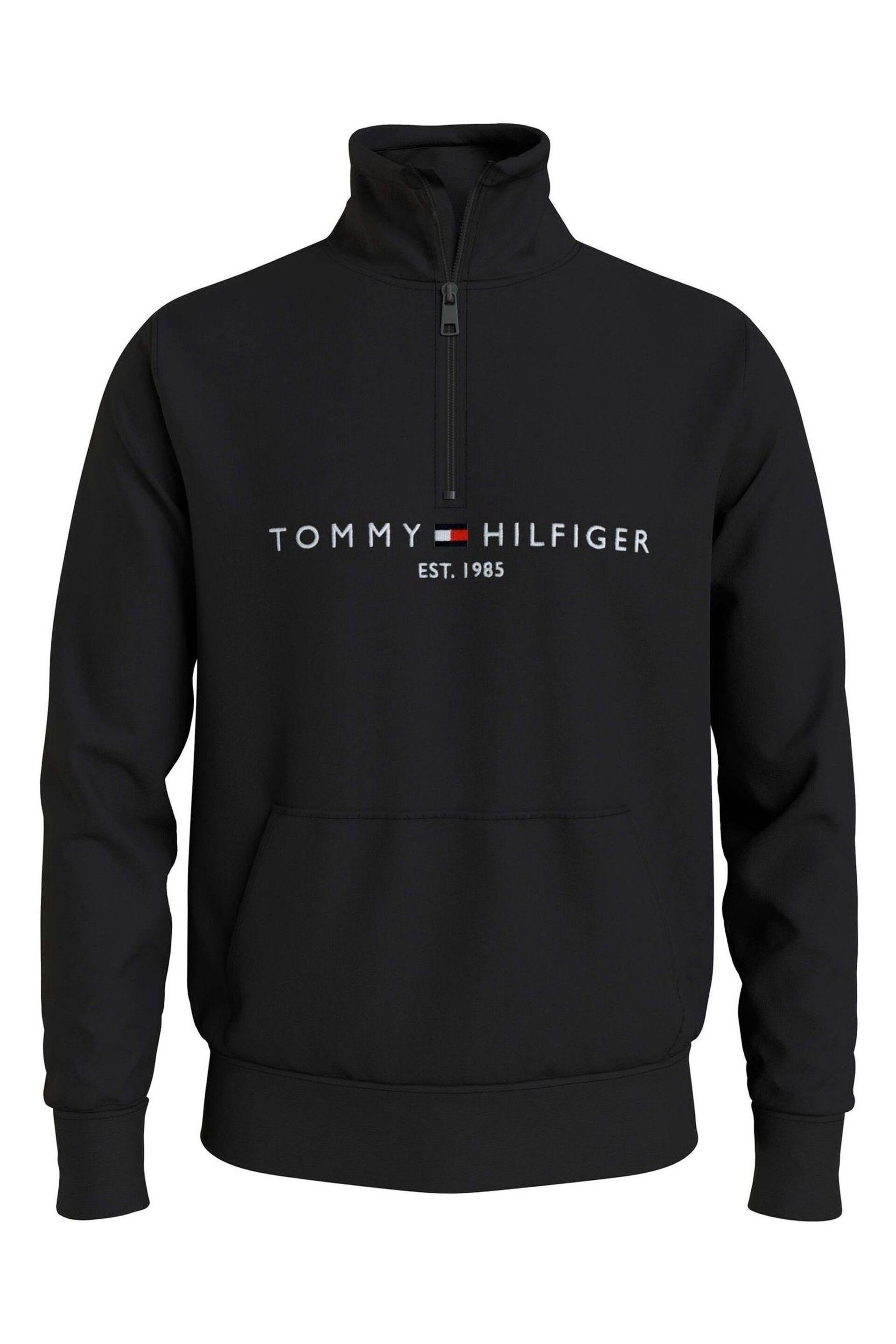 Tommy Hilfiger Black Tommy Logo Mockneck Jumper - Image 4 of 6