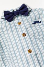 Little Gent Blue Shirt Bodysuit, Bowtie, Trouser And Braces 3 Piece Baby Set - Image 5 of 5