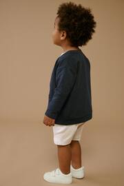 Navy Blue/Stone Brown Jersey Cardigan And Joggers 3 Piece Set (3mths-7yrs) - Image 3 of 12
