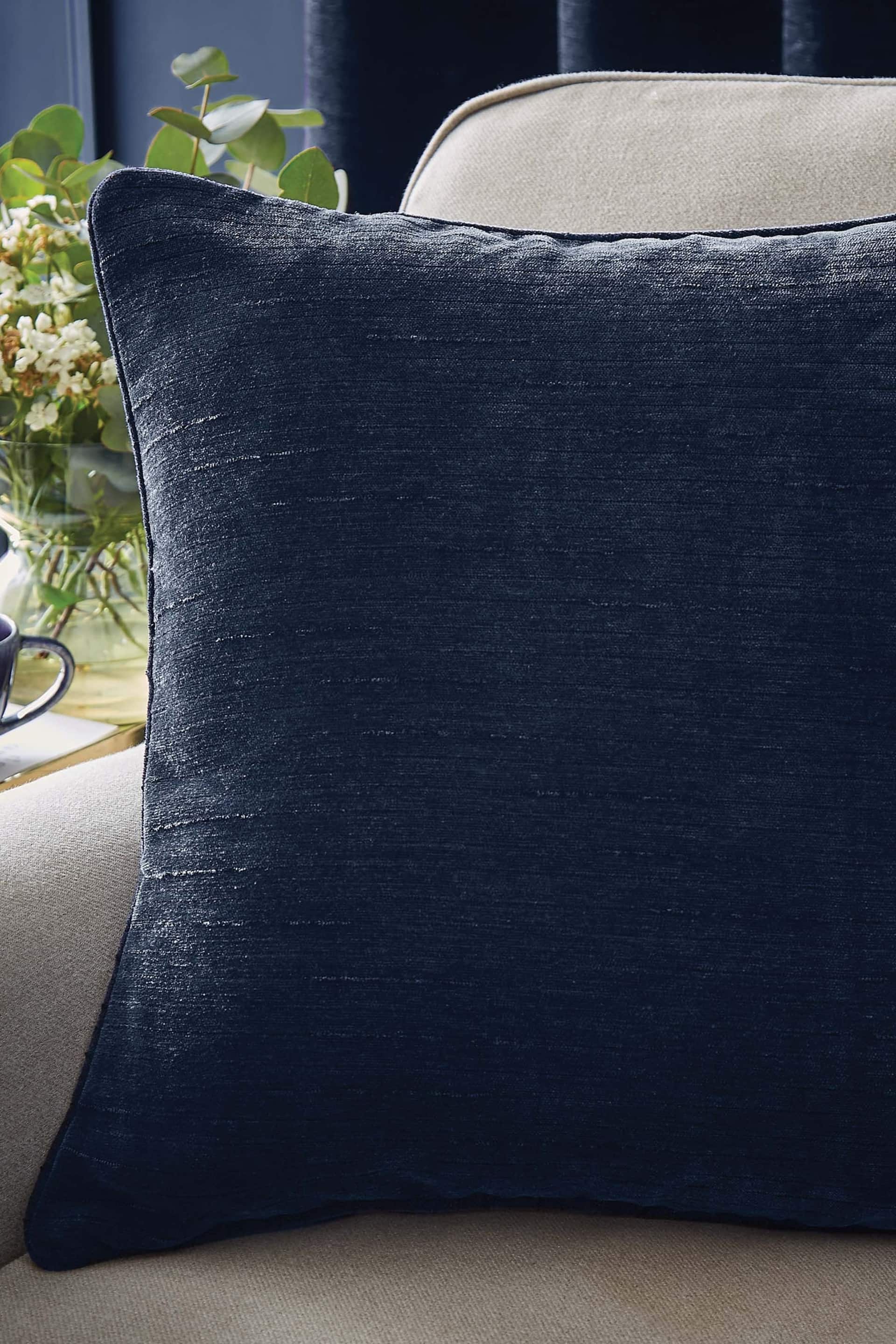 Hyperion Deep Navy Selene Luxury Chenille Piped Cushion - Image 1 of 3