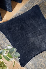 Hyperion Deep Navy Selene Luxury Chenille Piped Cushion - Image 3 of 3
