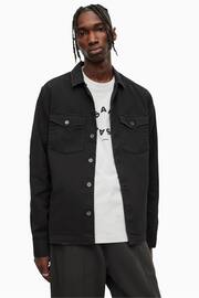 AllSaints Black Spotter Military Shirt - Image 1 of 9