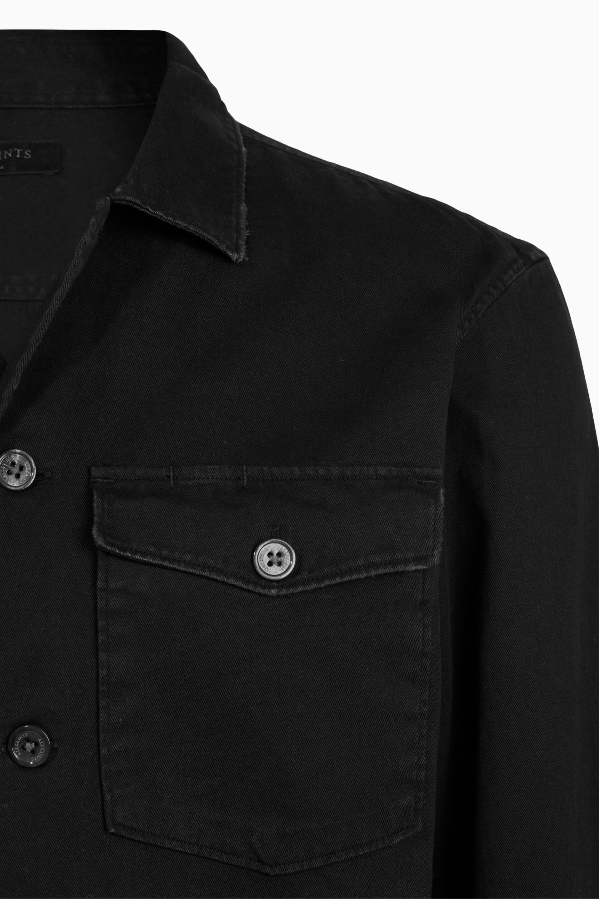 AllSaints Black Spotter Military Shirt - Image 9 of 9