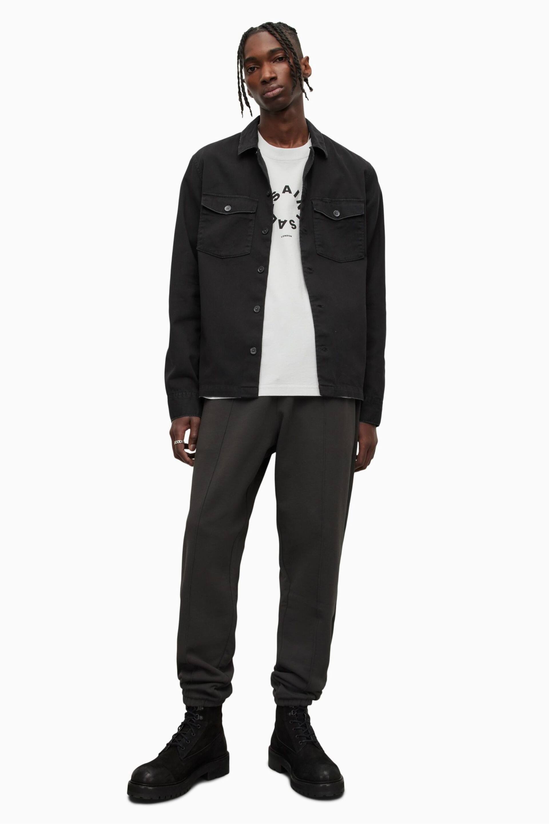 AllSaints Black Spotter Military Shirt - Image 4 of 9