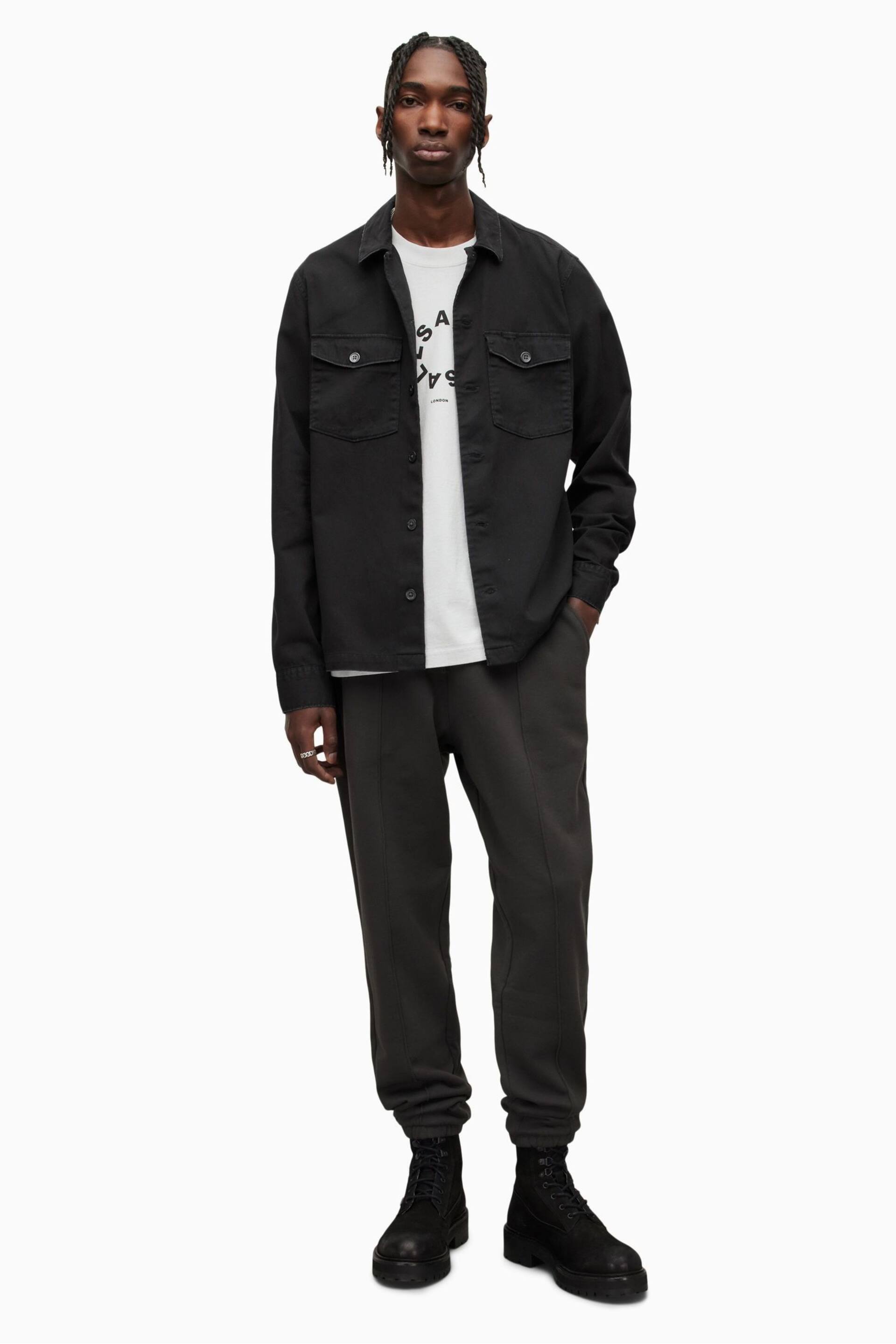 AllSaints Black Spotter Military Shirt - Image 5 of 9