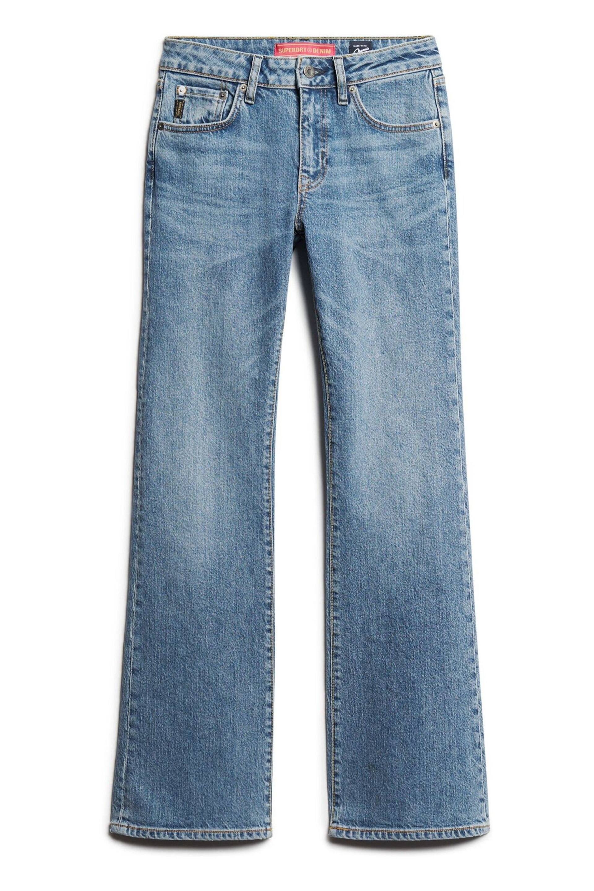 Superdry Light Blue Mid Rise Slim Flare Jeans - Image 7 of 7