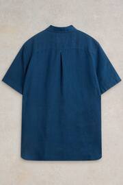White Stuff Blue Camo Pembroke Short Sleeve Linen Shirt - Image 6 of 6