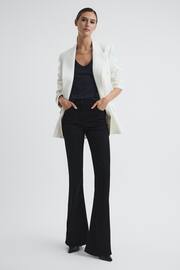 Reiss Black Beau High Rise Skinny Flared Jeans - Image 1 of 5