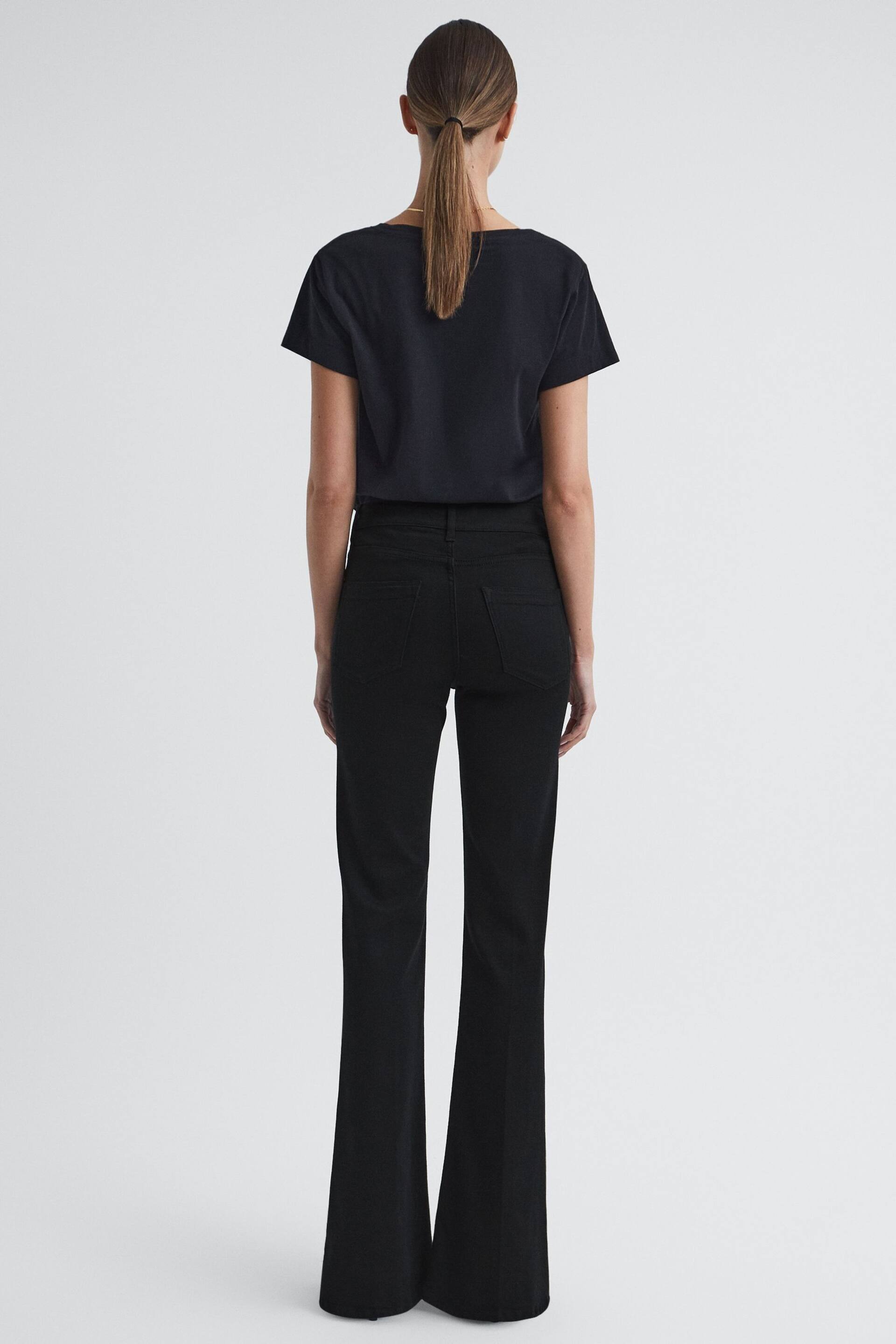 Reiss Black Beau High Rise Skinny Flared Jeans - Image 5 of 5