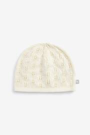 The Little Tailor Cotton Pointelle Knitted Baby Hat - Image 2 of 3