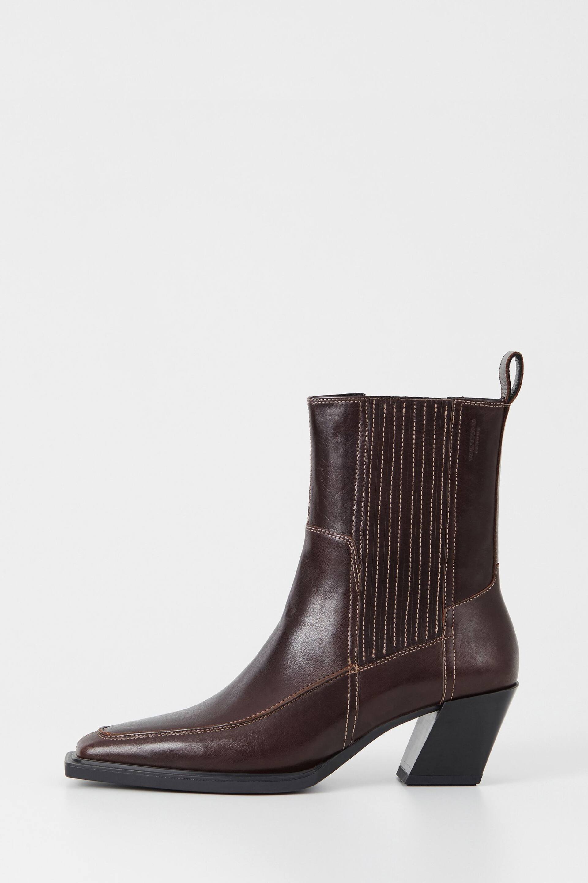 Vagabond Shoemakers Alina Stitch Western Brown Boots - Image 1 of 3