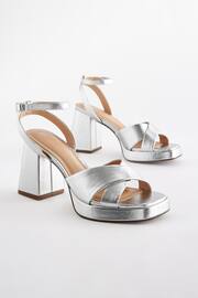 Silver Forever Comfort® Flare Platform Sandals - Image 5 of 9