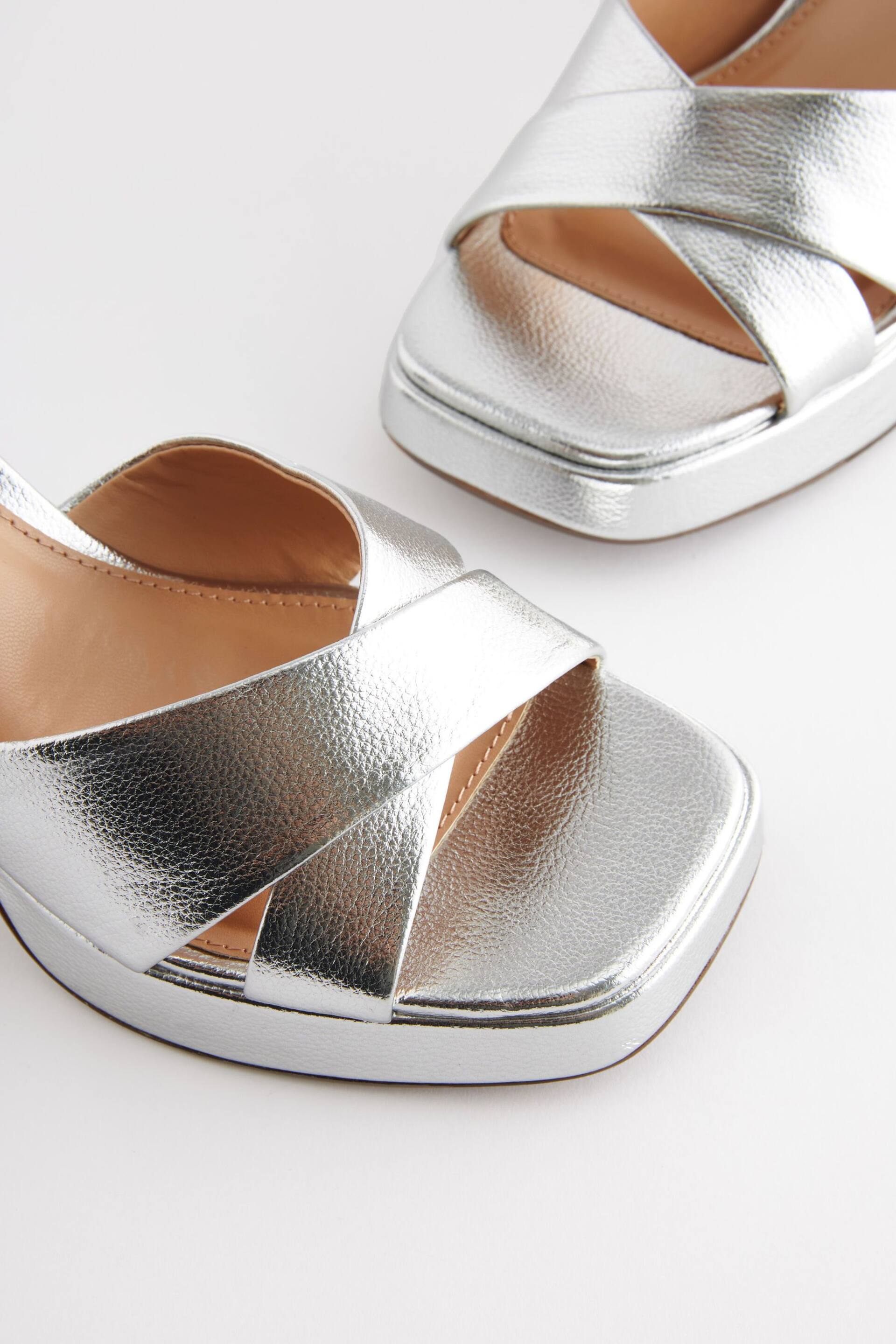 Silver Forever Comfort® Flare Platform Sandals - Image 7 of 9
