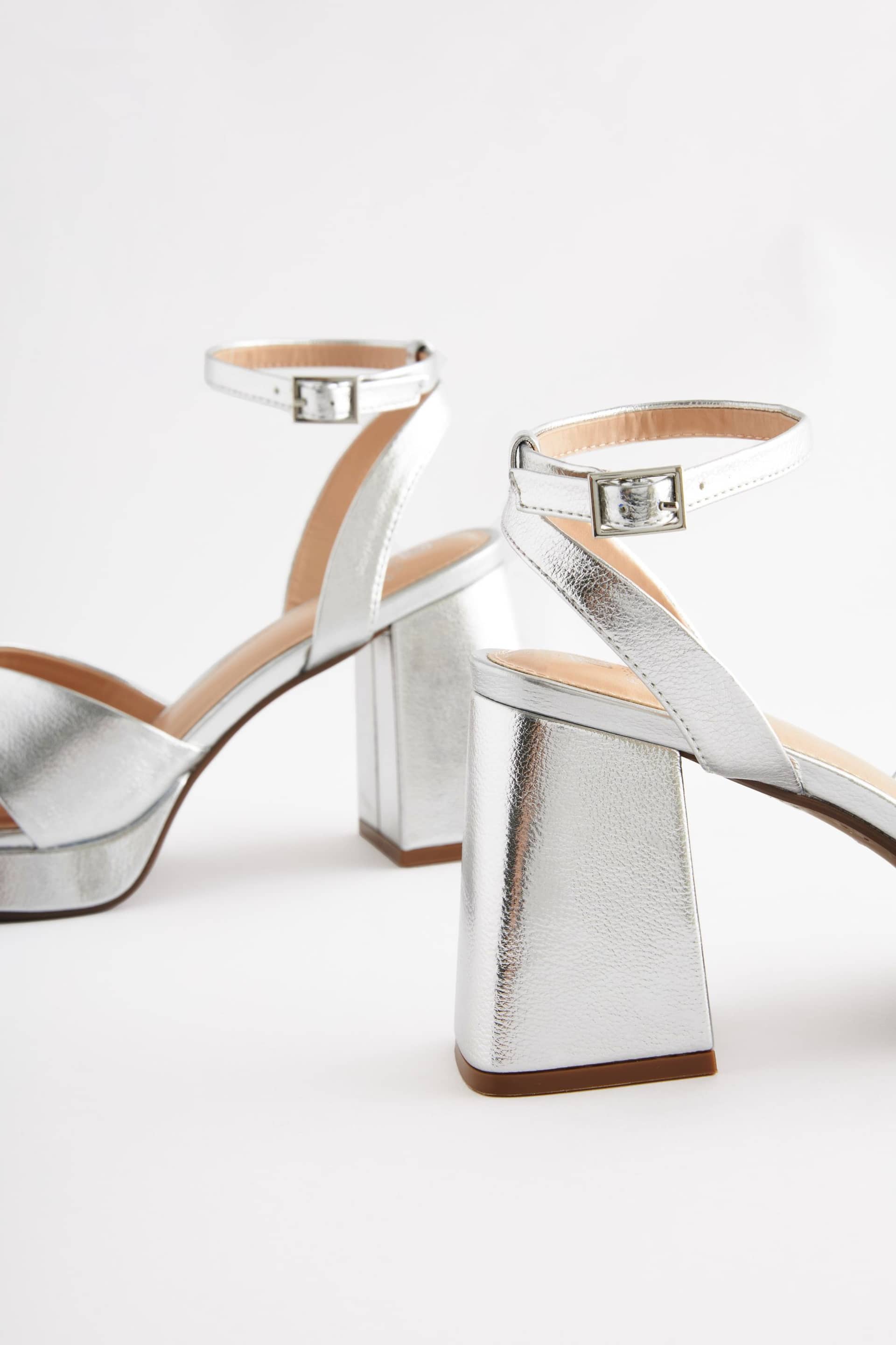 Silver Forever Comfort® Flare Platform Sandals - Image 9 of 9