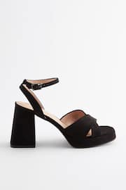 Black Forever Comfort® Flare Platform Sandals - Image 4 of 10