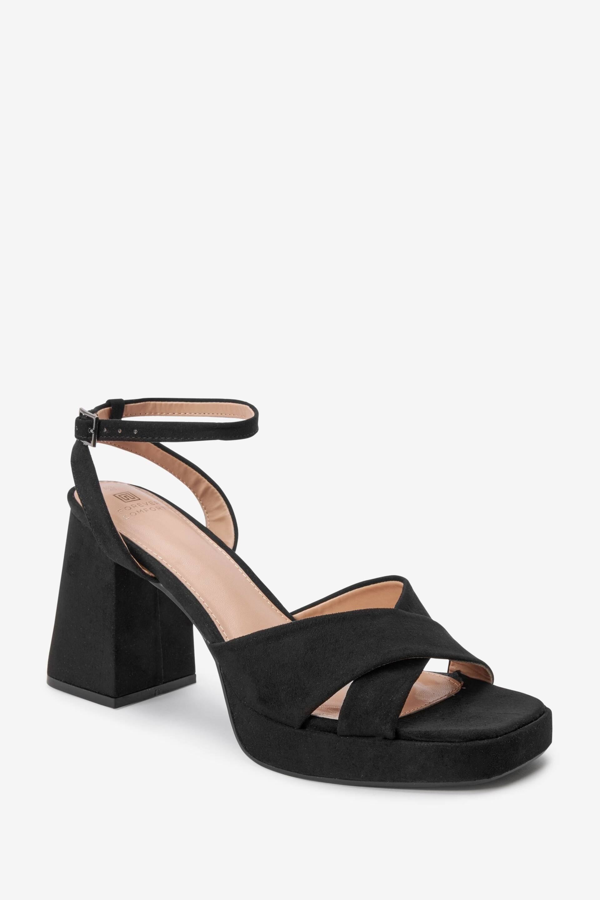 Black Forever Comfort® Flare Platform Sandals - Image 5 of 10