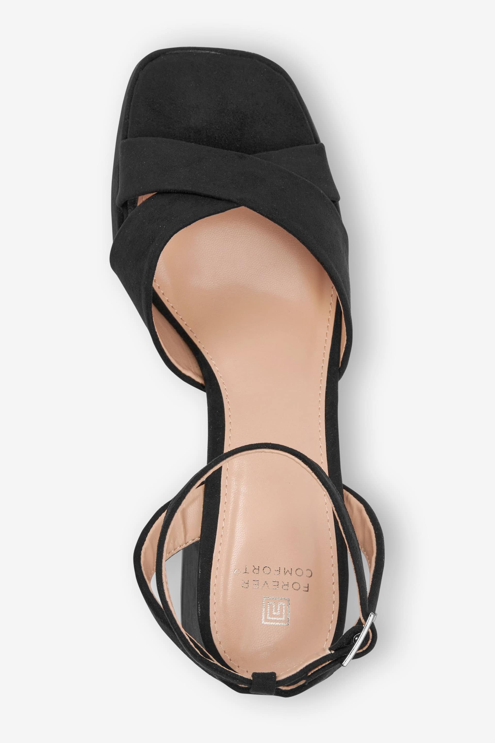 Black Forever Comfort® Flare Platform Sandals - Image 6 of 10