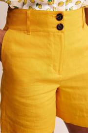 Boden Yellow Westbourne Linen Shorts - Image 3 of 6