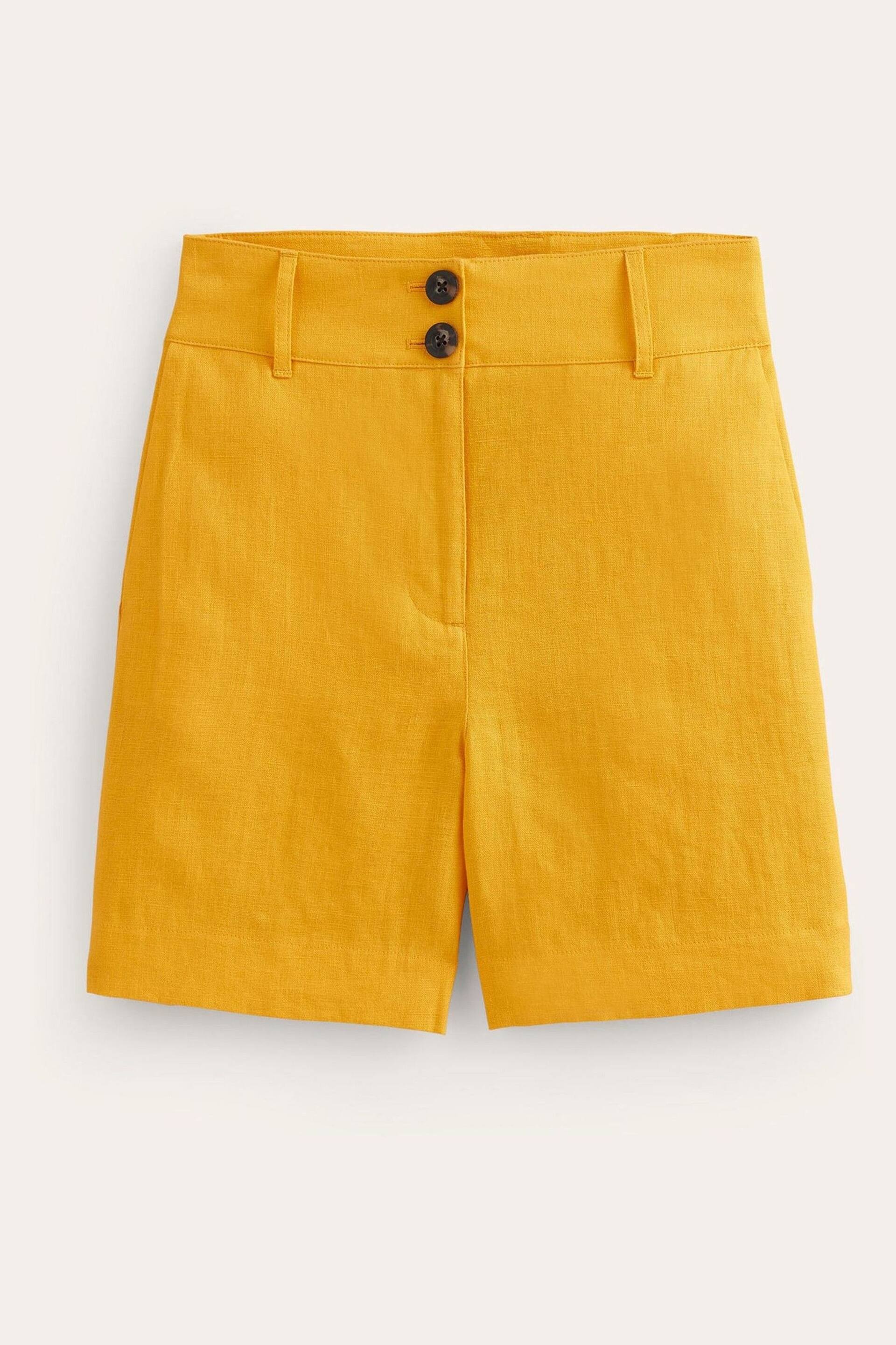 Boden Yellow Westbourne Linen Shorts - Image 6 of 6