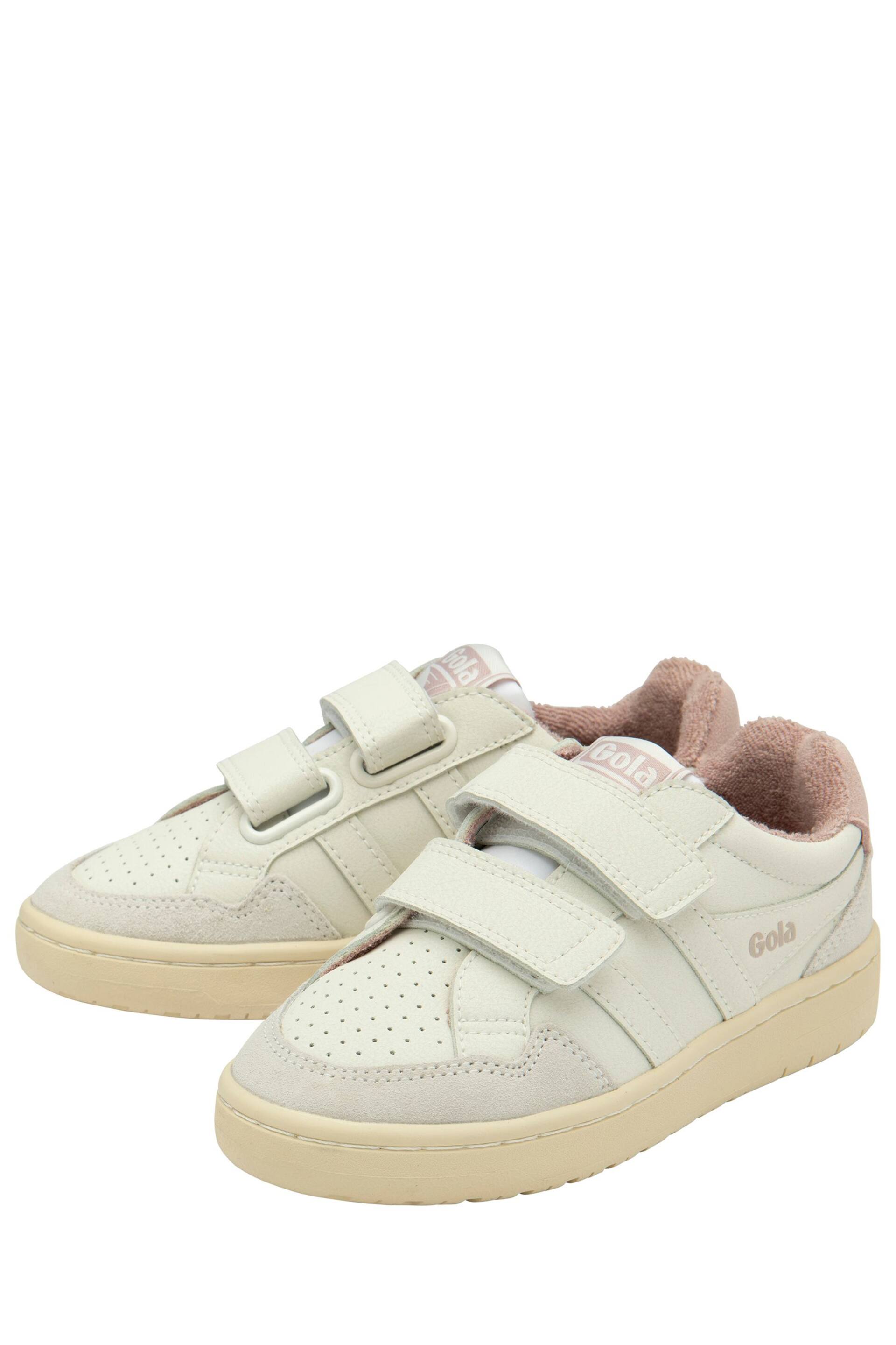 Gola Off White/Peony Kids Eagle Strap Trainers - Image 2 of 4