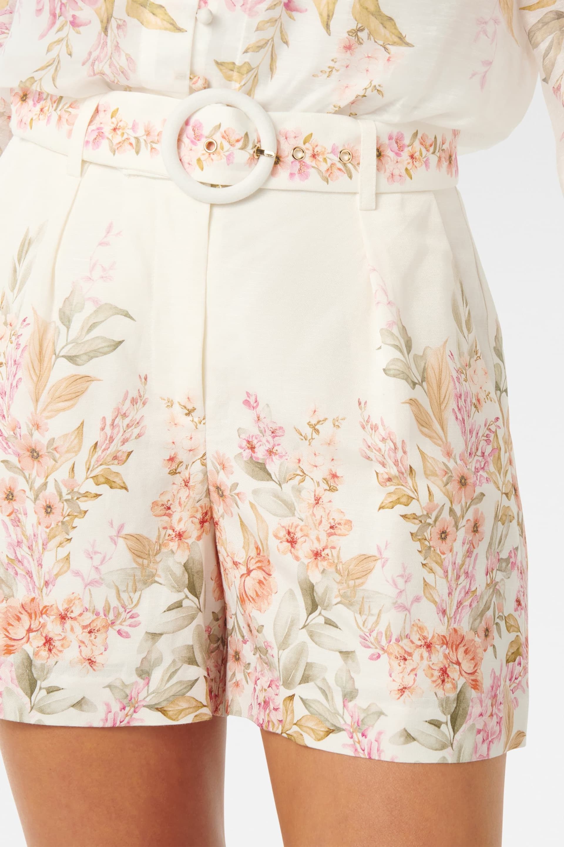 Forever New Cream Kiara Belted Shorts With A Touch Of Linen - Image 2 of 5