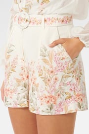 Forever New Cream Kiara Belted Shorts With A Touch Of Linen - Image 3 of 5