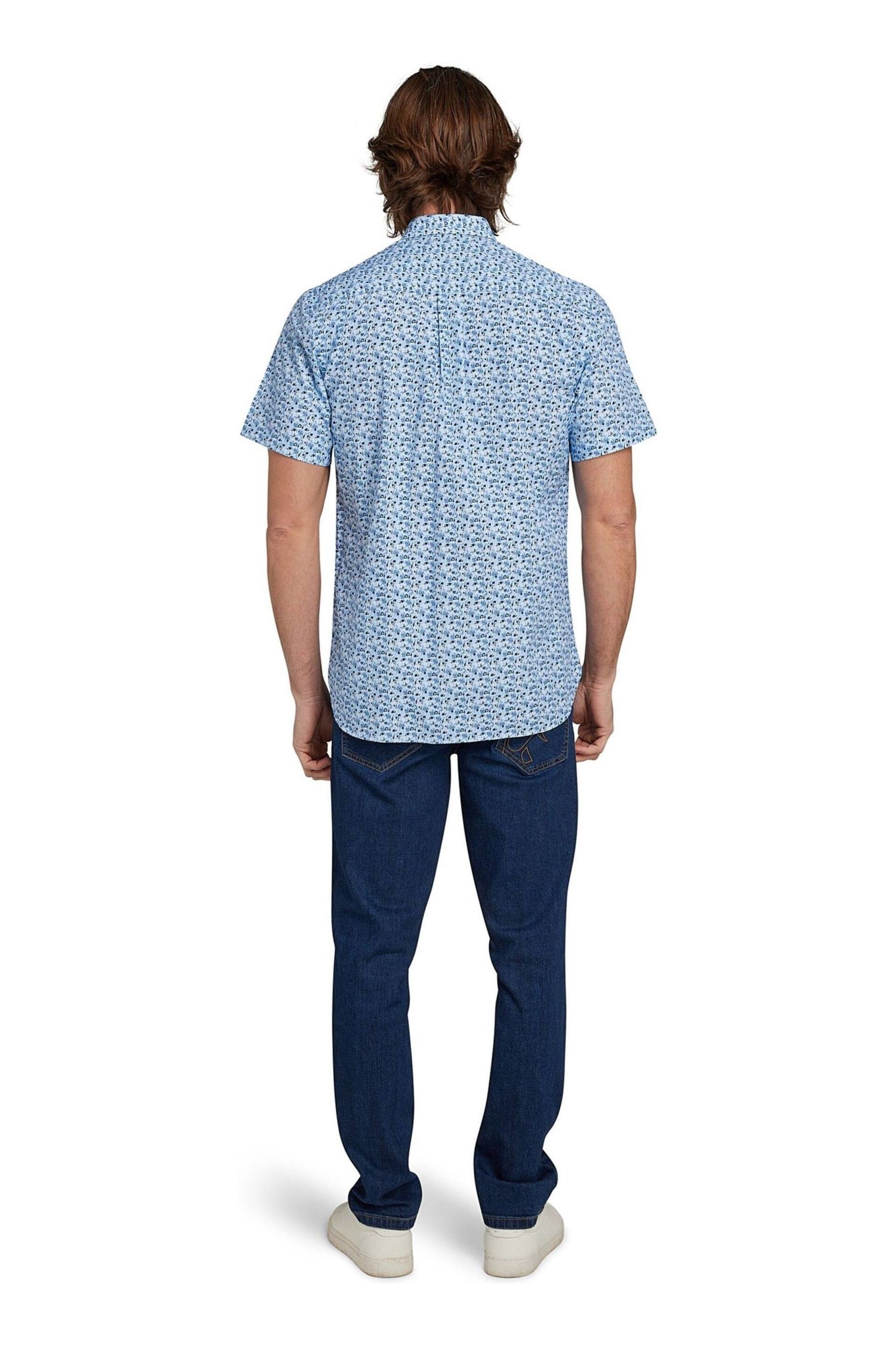 Raging Bull Blue Short Sleeve Ditsy Floral Print Shirt - Image 2 of 7