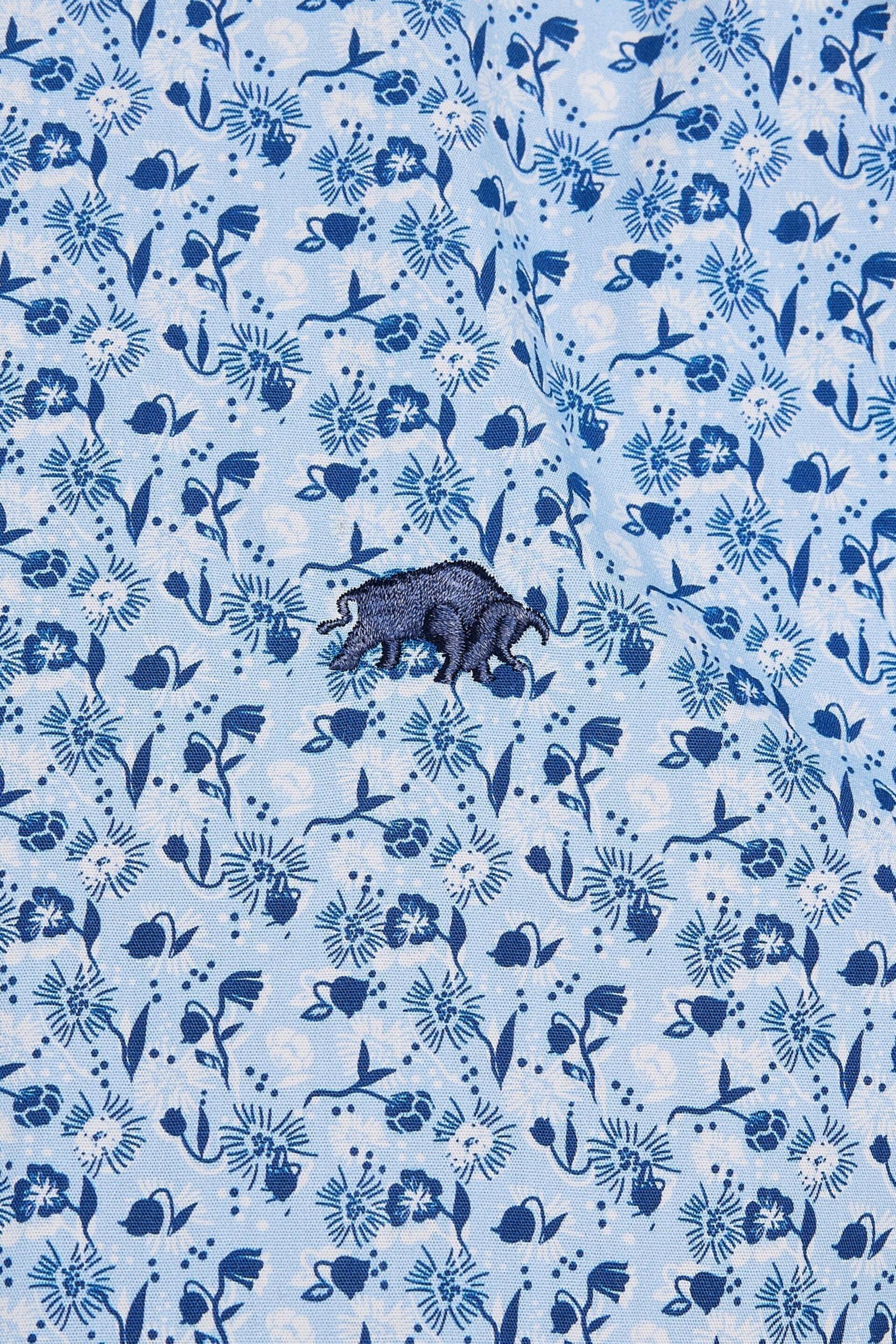 Raging Bull Blue Short Sleeve Ditsy Floral Print Shirt - Image 4 of 7